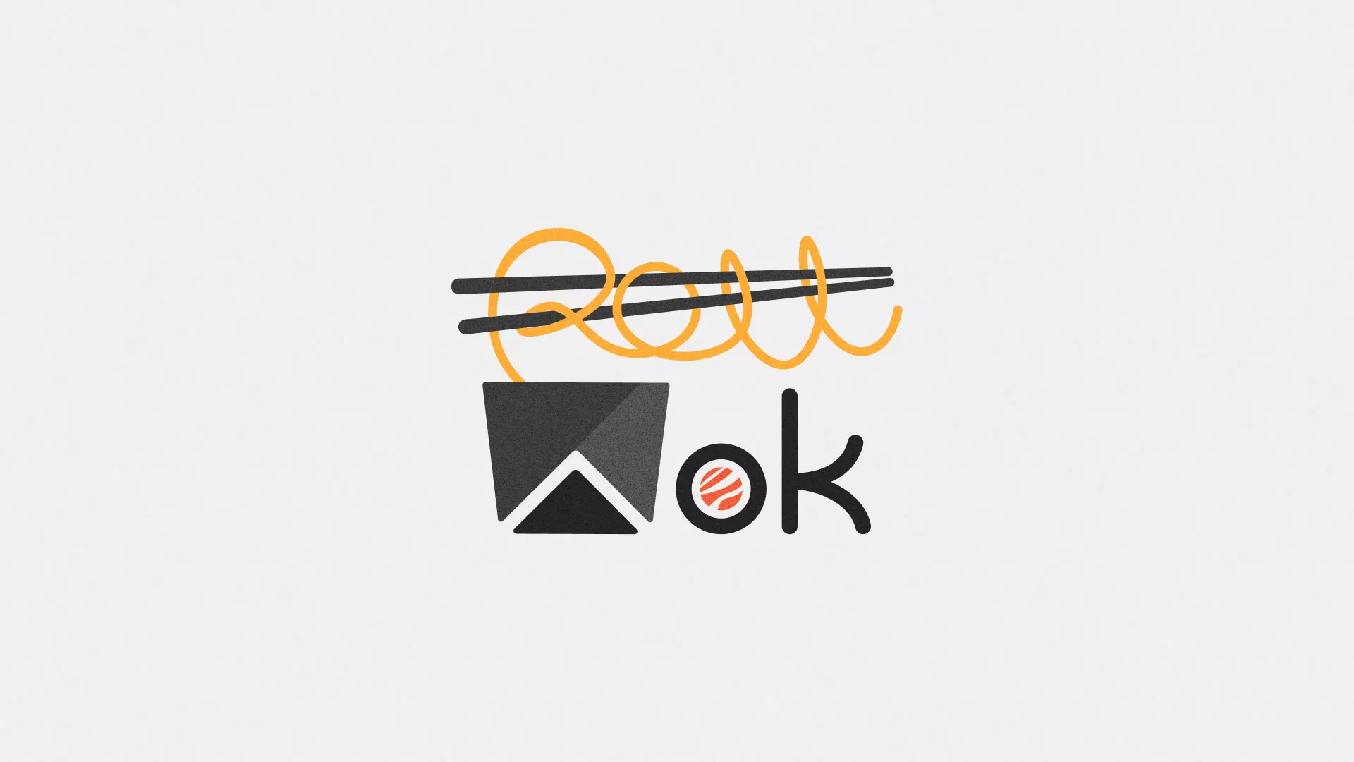 Разработка логотипа суши-бара «Roll Wok Club» в Аксае